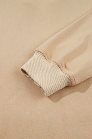 dark brown zip hoodie with zip-front and polka dot