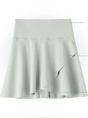 Nylon Care instructions: Hand wash cold mini skirt in Gray - Leg-Lengthening with flared silhouette