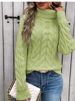Royal Blue turtleneck sweater with hip-length and pullover