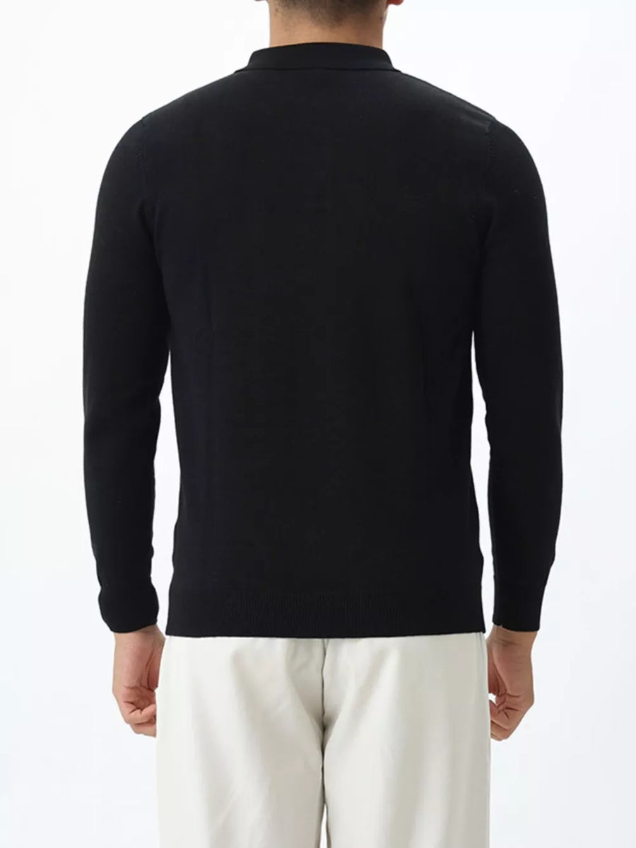 classic polo shirt in chocolate brown with collared