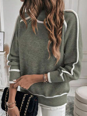 100% polyester Care instructions: Machine wash cold turtleneck sweater in Black with regular silhouette