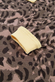 Leopard Print Long Sleeve V-neck Top & Pant Set option 8