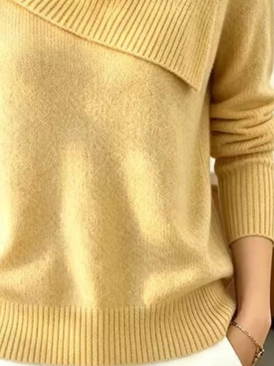 100% polyester Care instructions: Machine wash cold pullover sweater in Yellow with regular silhouette
