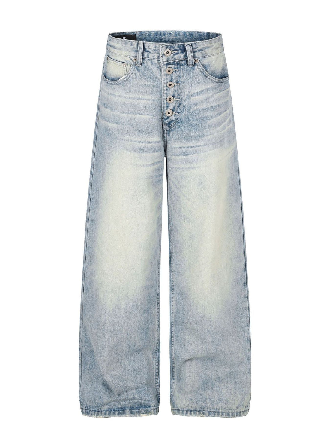 wide-leg jeans in light blue featuring high-waisted and wide-leg fit