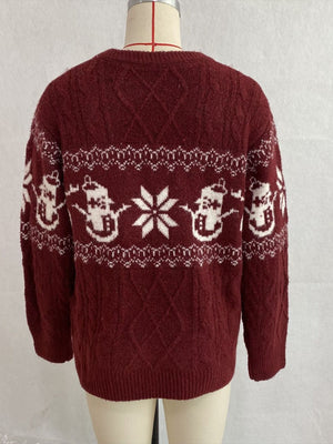 pullover sweater featuring Fair Isle in burgundy with 100% polyester Care instructions: Machine wash cold texture