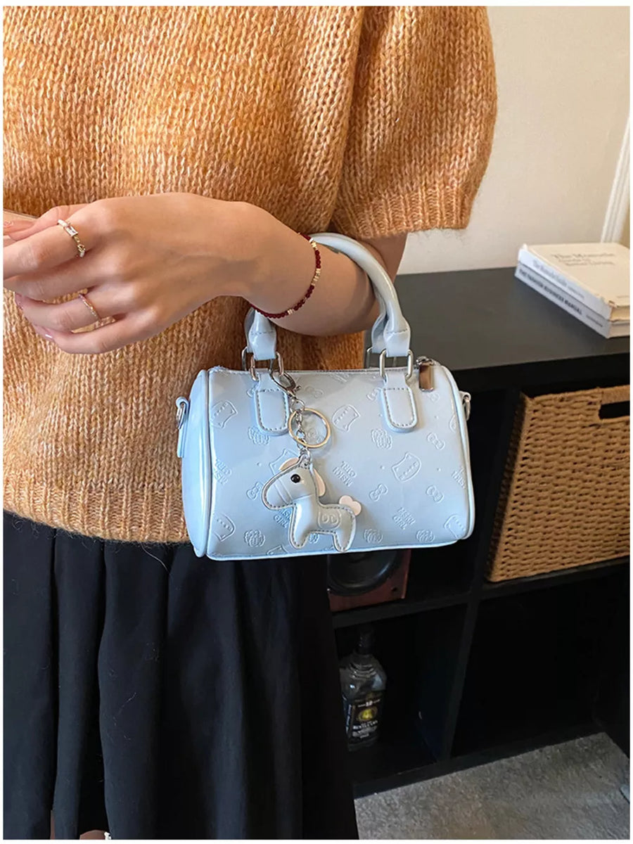 Pastel Blue Top Handle Crossbody Bag