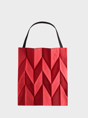 Minimalist Geometric Pleated Tote Handbag in Black with pleated