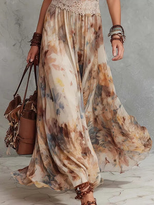 100% polyester Care instructions: Machine wash cold maxi dress in rust with A-line silhouette
