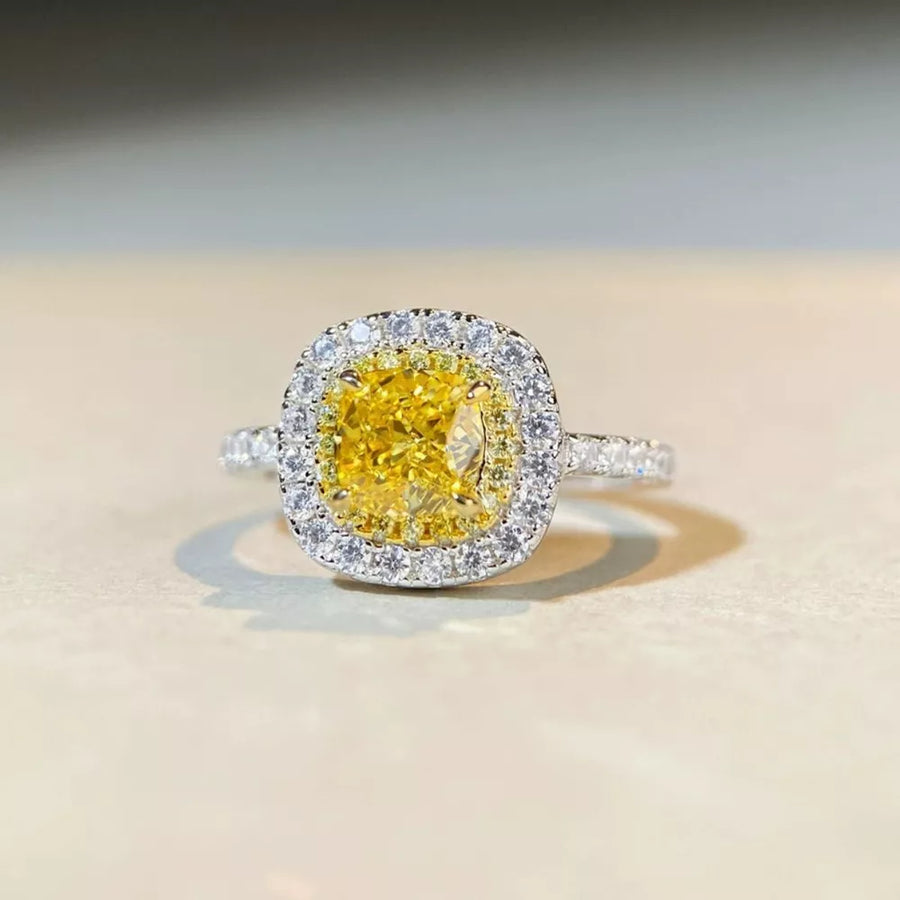 925 sterling silver,Zircon Care instructions: Avoid wearing during exercise, as ring in Light Yellow with band silhouette