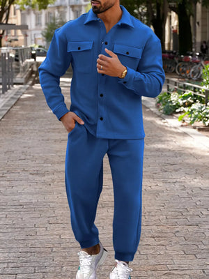 Army Green relaxed lounge set with collared