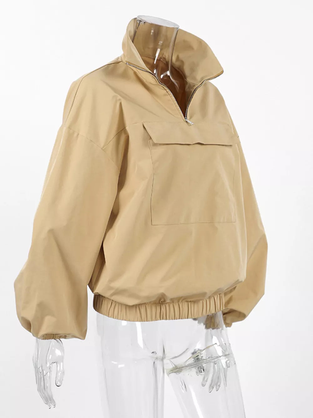 khaki windbreaker
