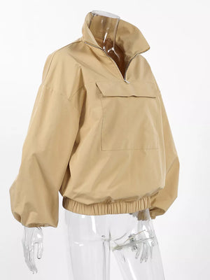 khaki windbreaker