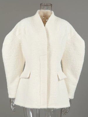 Black regular coat with collared