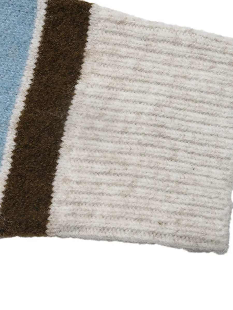 Striped Polo Collar Sweater option 9