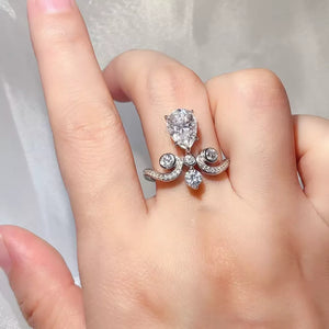 1.2 Carat Pear-cut Moissanite Sterling Silver Ring