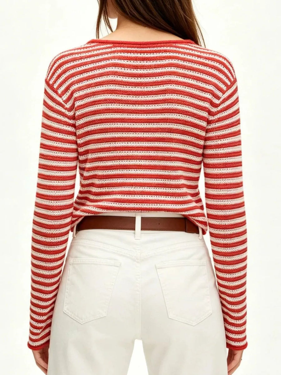 pullover sweater in Yellow with stretch and hip-length