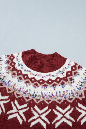 pullover sweater featuring geometric in ivory with 50% recycled polyester, 29% polyester, 17% polyamide, 4% elastane Care