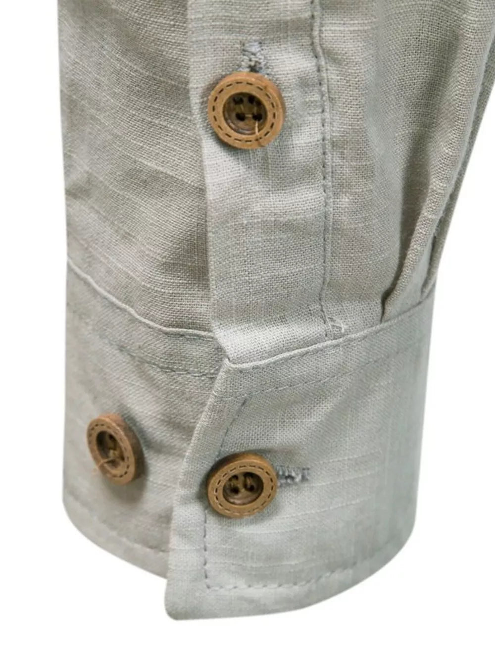 Men's Plus Size Casual Mandarin Collar Shirt in Coffee, view 12