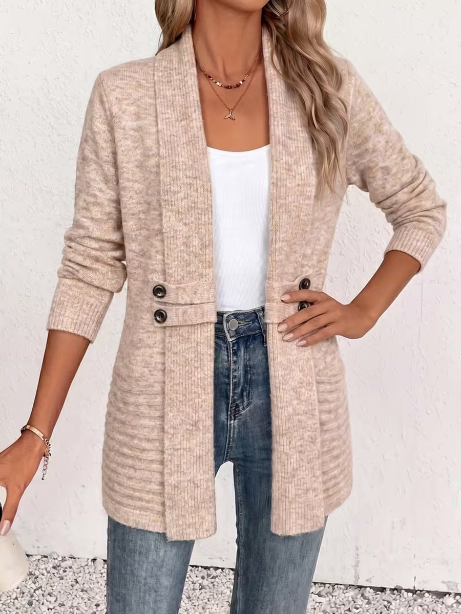 Light Green relaxed cardigan with shawl lapel