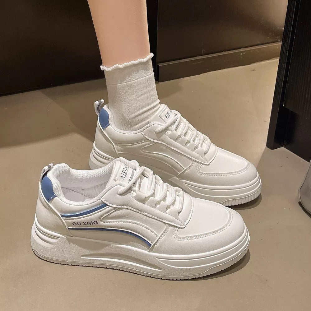 Blue with Classic Lace-up Platform Sneakers