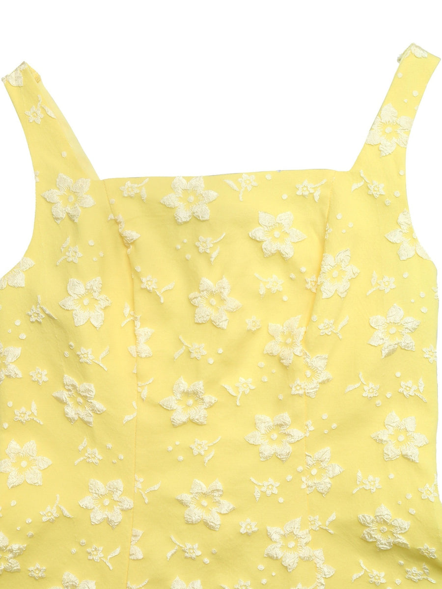 dress and cardigan set featuring floral in Yellow with 100% polyester Care instructions: Machine wash cold texture