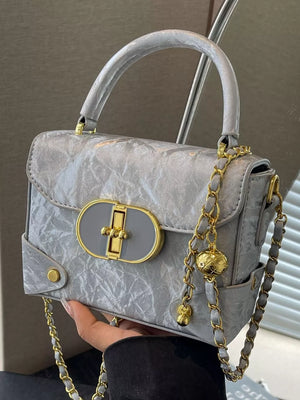 Black with Top Handle Crossbody Bag in Black
