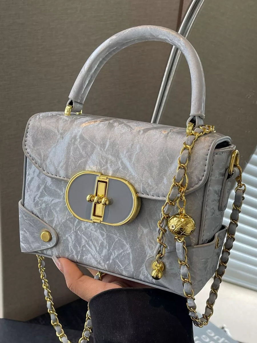 Black with Top Handle Crossbody Bag in Black