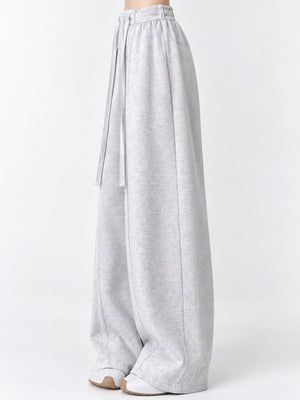 Cotton 50%&amp wide-leg pants in Black-Tall with loose silhouette
