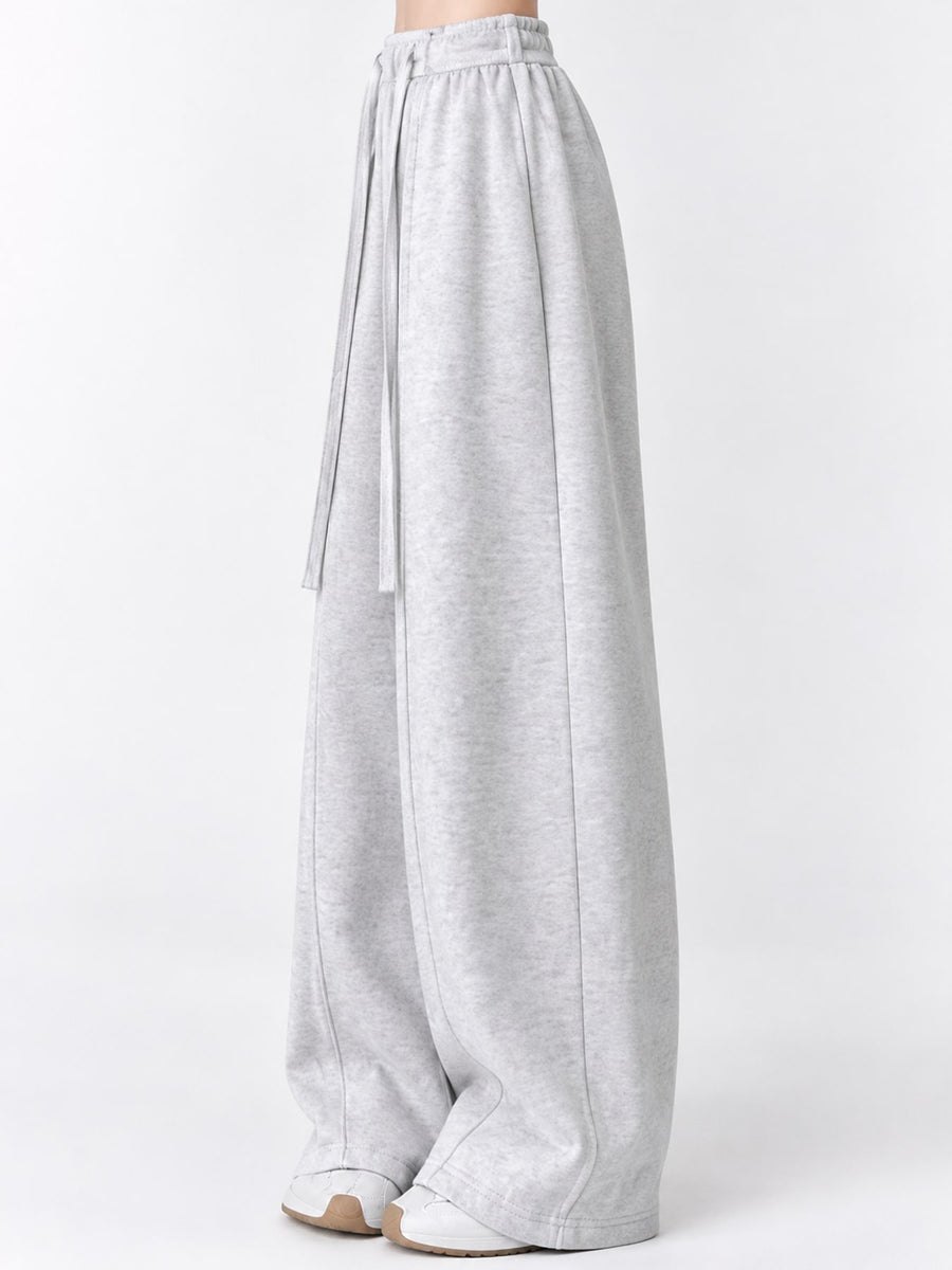 Cotton 50%&amp wide-leg pants in Black-Tall with loose silhouette