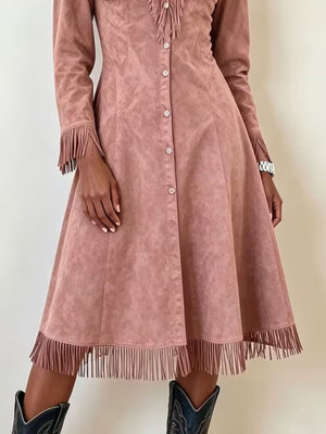 Light Blue A-line shirt dress with collared