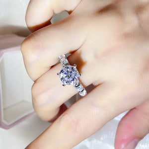 1 Carat Solitaire Moissanite Ring In Sterling Silver in Sterling Silver