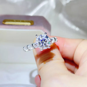 Sterling Silver 1 Carat Solitaire Moissanite Ring In Sterling Silver