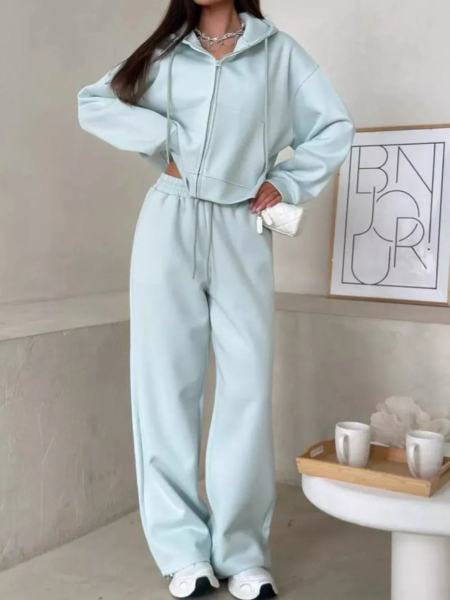 Dark Gray lounge set with pocketed and long sleeve