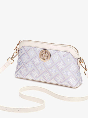 crossbody bag featuring geometric in light blue with PU Leather Imported Size &amp texture