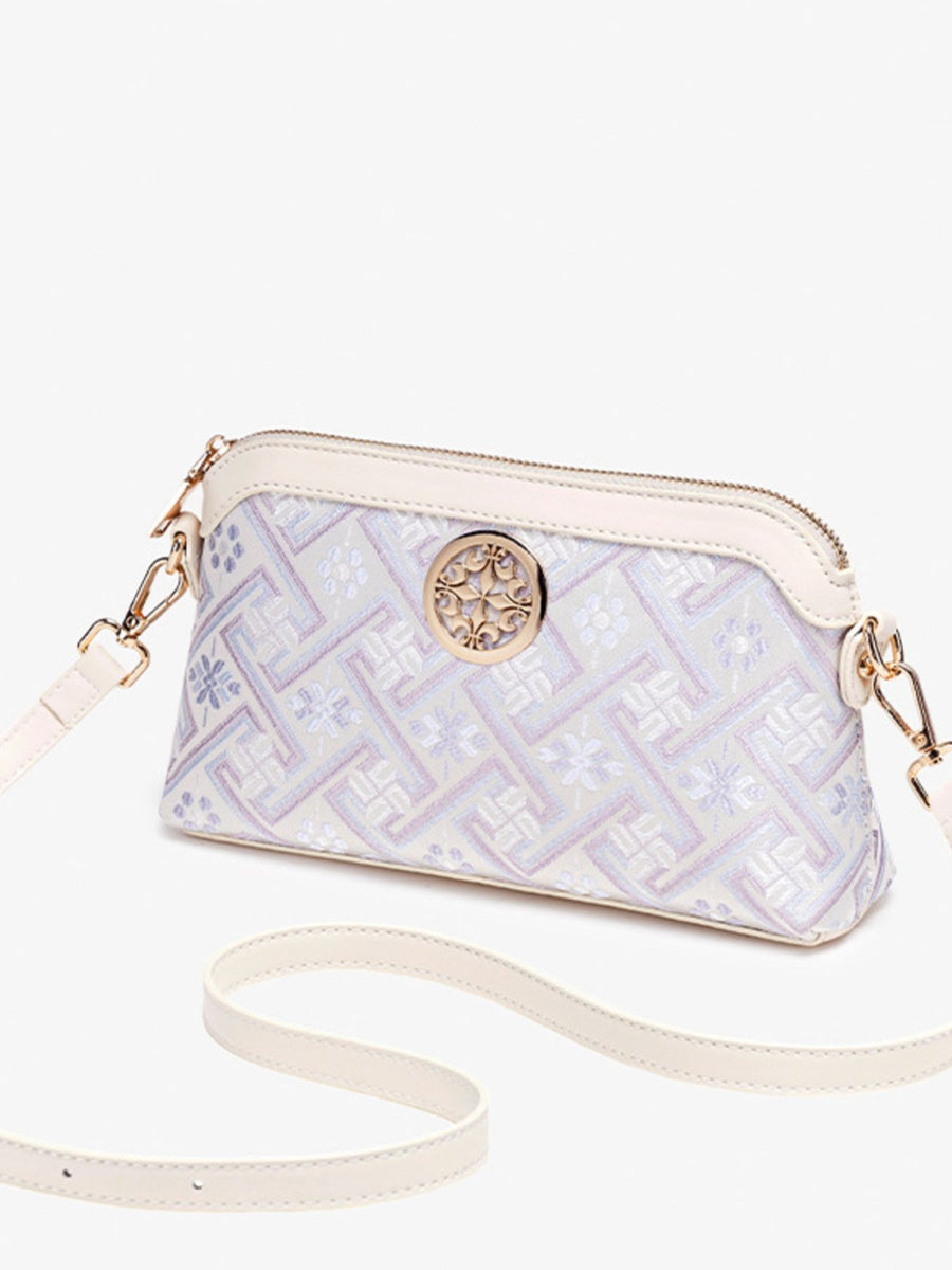 crossbody bag featuring geometric in light blue with PU Leather Imported Size &amp texture