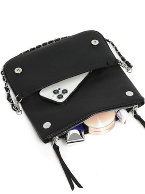Black with shoulder bag with chain strap 10
