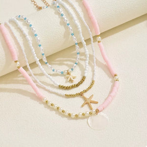 Synthetic Pearl,18K Gold-Plated,Alloy,Polymer clay, rice beads Care instructions necklace in light pink with straight