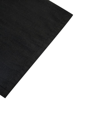 Black wide-leg pants with full-length and drawstring