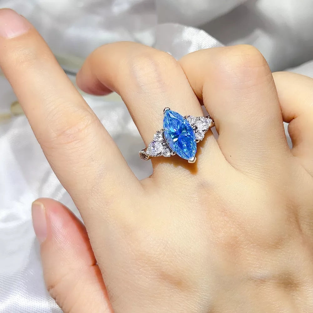 Pastel Blue 3 Carat 925 Ring