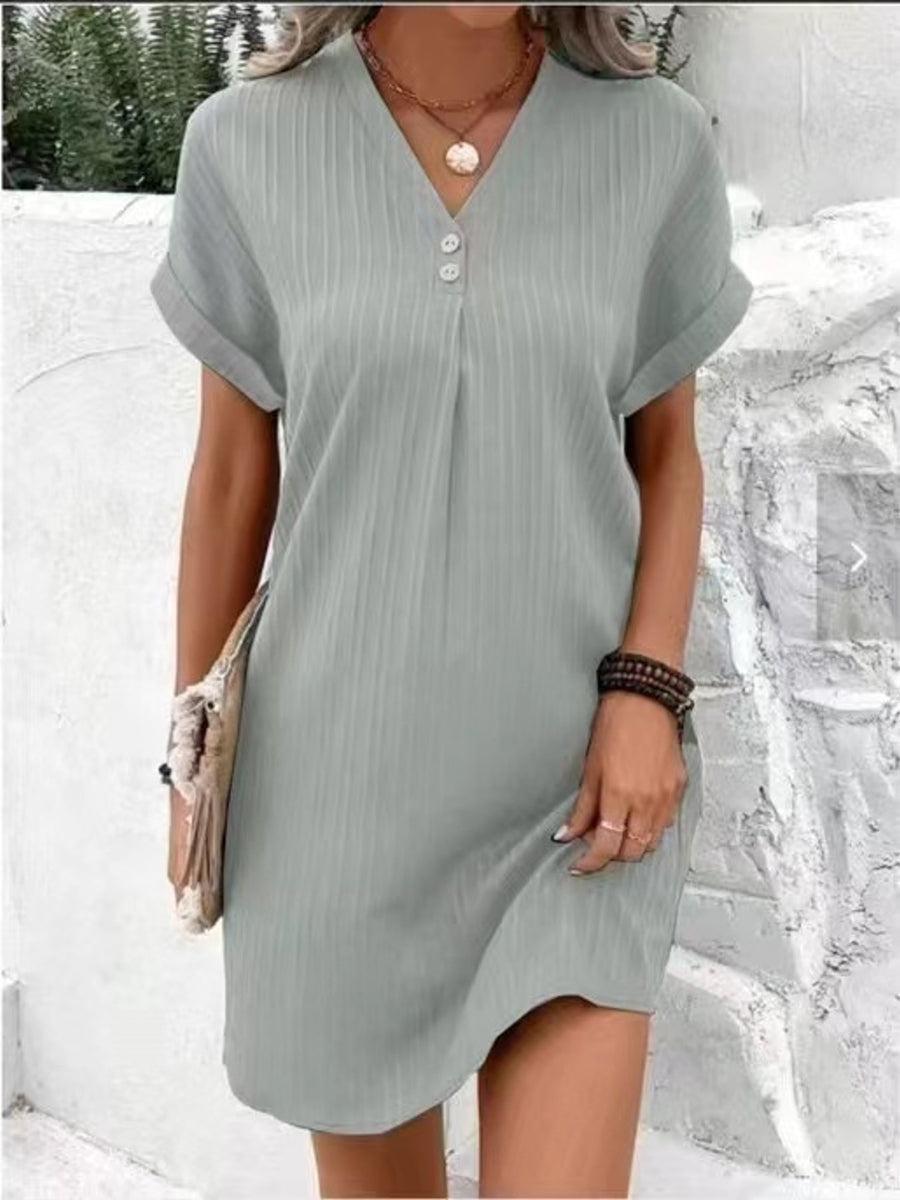 Light Blue midi dress with pullover and ribbed