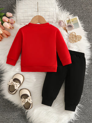 classic sweatshirt and pants set in Fuchsia Pink with crew neck