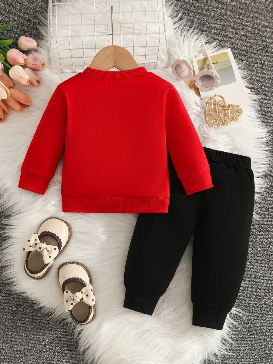 classic sweatshirt and pants set in Fuchsia Pink with crew neck