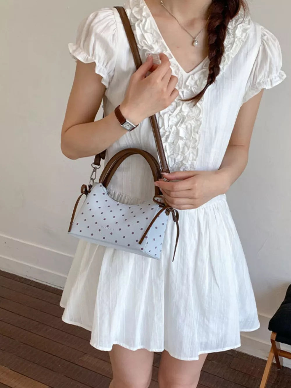 Yellow Polka Dot Mini Crossbody Bag