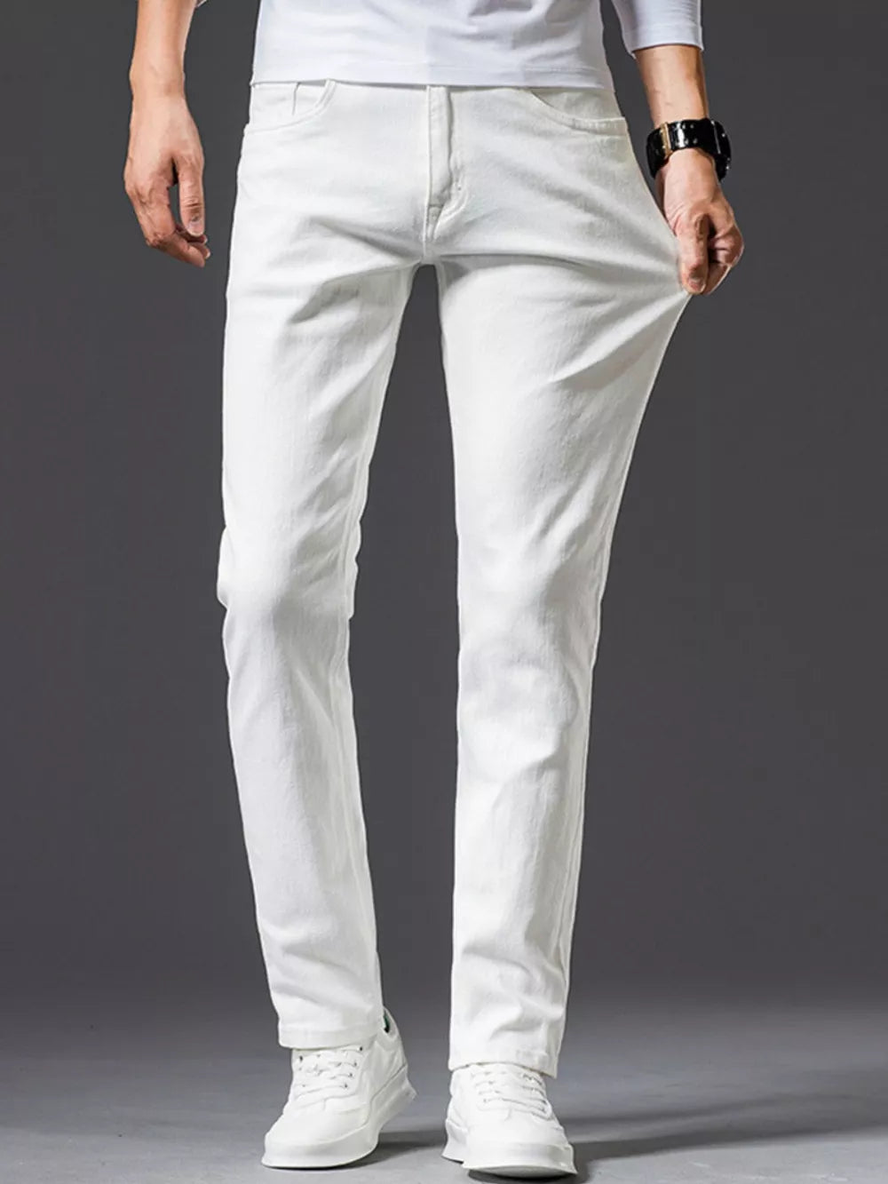 White Slim Fit Pants