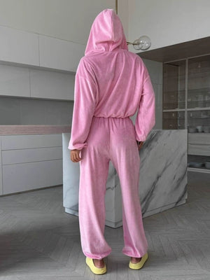 tracksuit in Light Gray with hooded and long sleeve