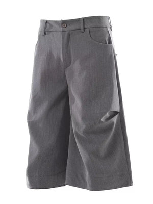 Light Gray Men's Wide Leg Capris
