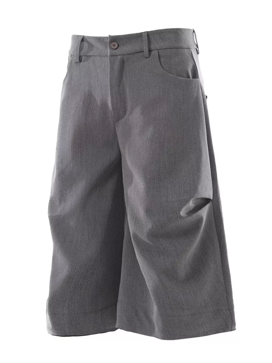 Light Gray Men's Wide Leg Capris