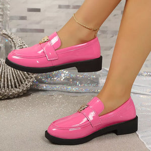 PU Leather, Rubber Imported Size &amp loafers in Pink with loafer silhouette