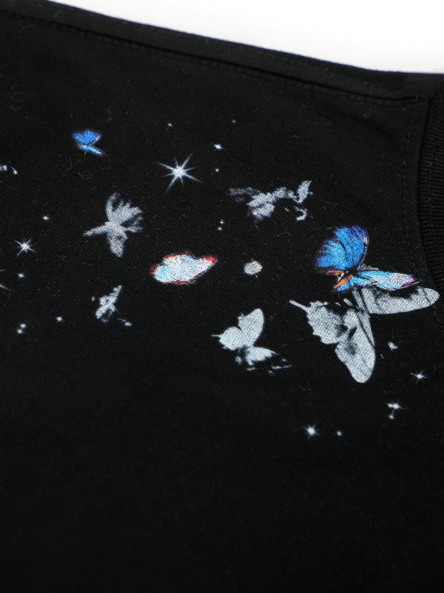 black t-shirt with breathable and short sleeve