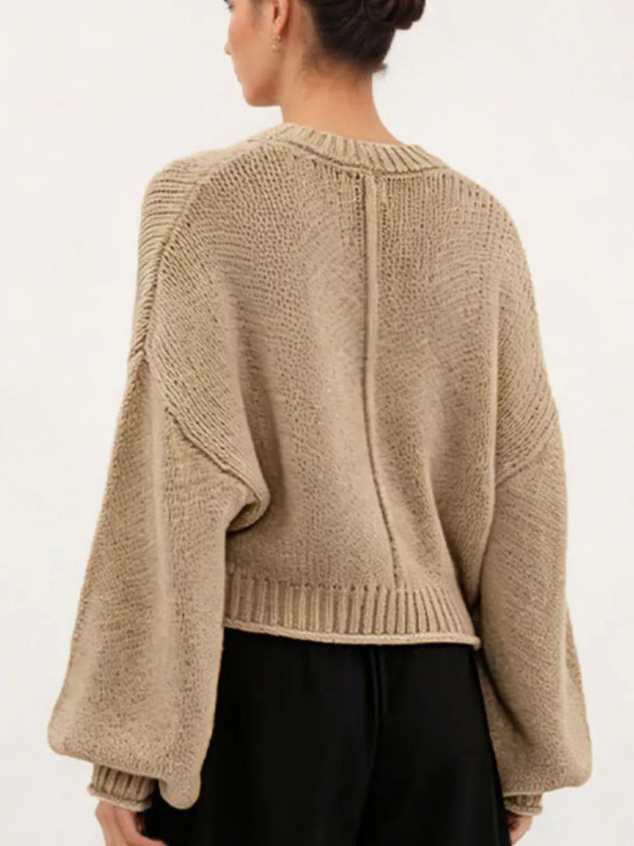 Oversized Chunky Knit Sweater in Red with oversized